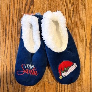 Team Santa Blue and White Slippers